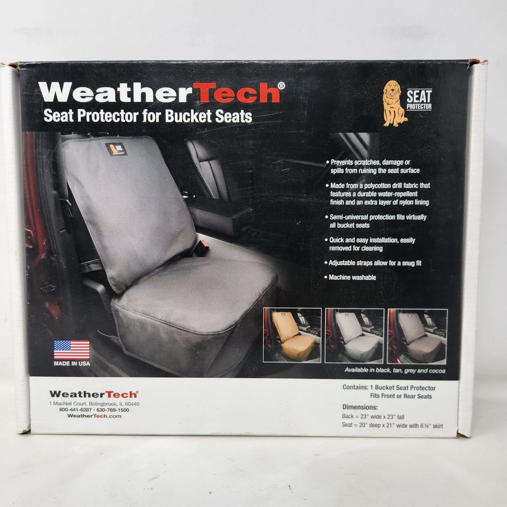 WeatherTech SPB002CH Seat Protector for Bucket Seats Charcoal Cocoa Made in USA